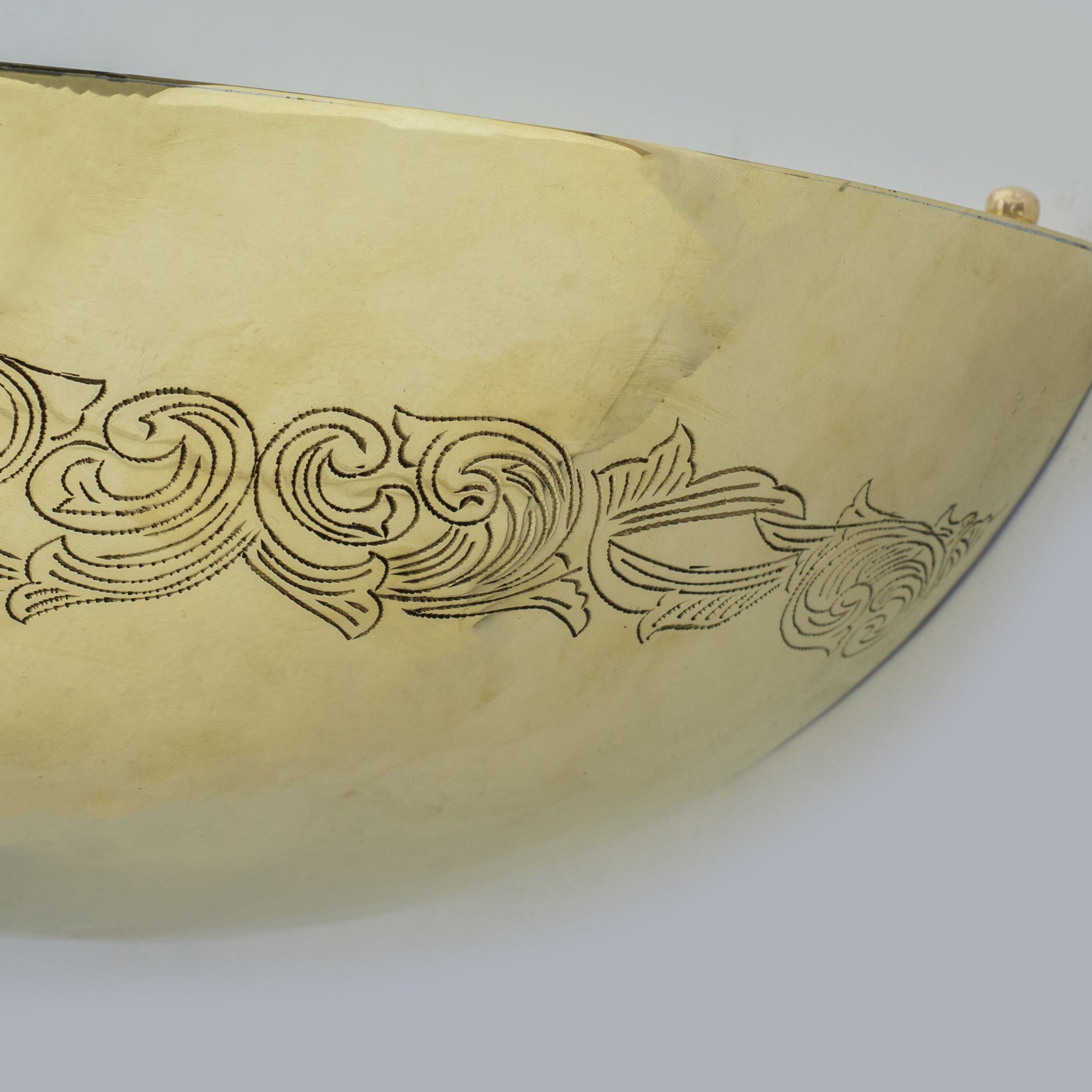 Unlacquered Brass Wall Hung Basin, Engraved Wall-Mounted Bathroom Sink alternate view 6