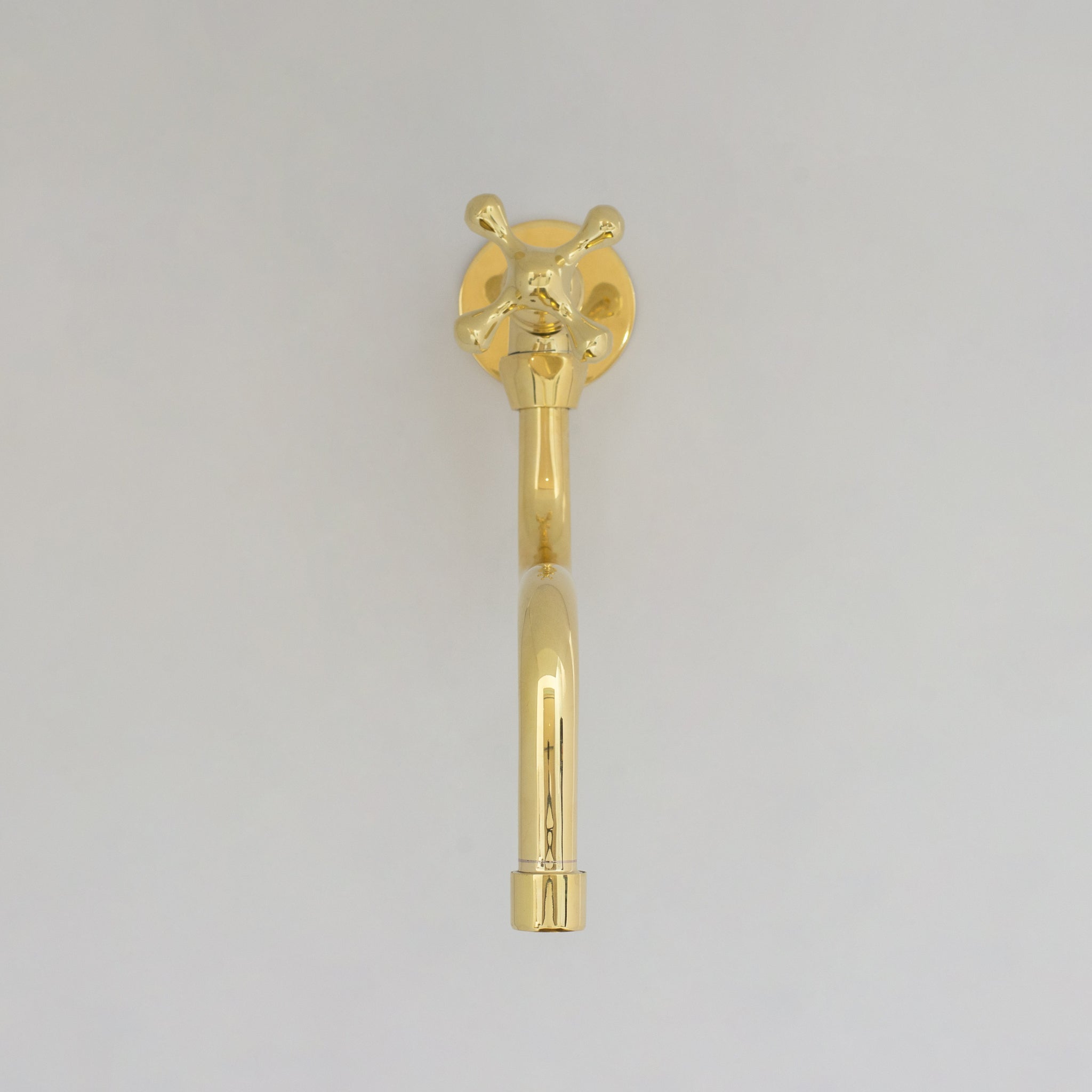 Unlacquered Brass Wall Mount Stove Faucet, Brass Pot Filler Faucet With Swiveling Neck alternate view 6