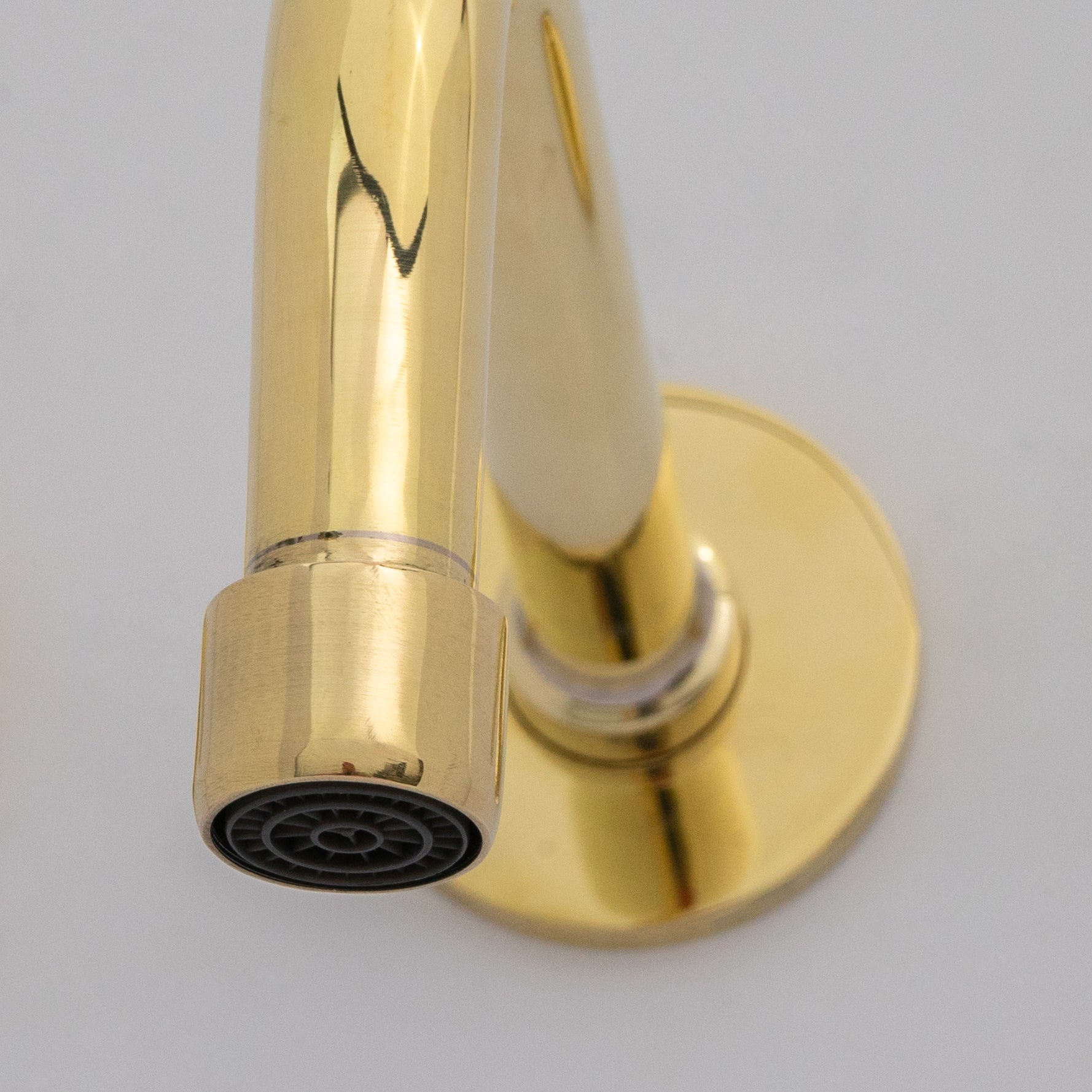 Unlacquered Brass Wall Mounted Bathroom Vessel Sink, Built In Vanity Faucet With Cross Handles alternate view 11
