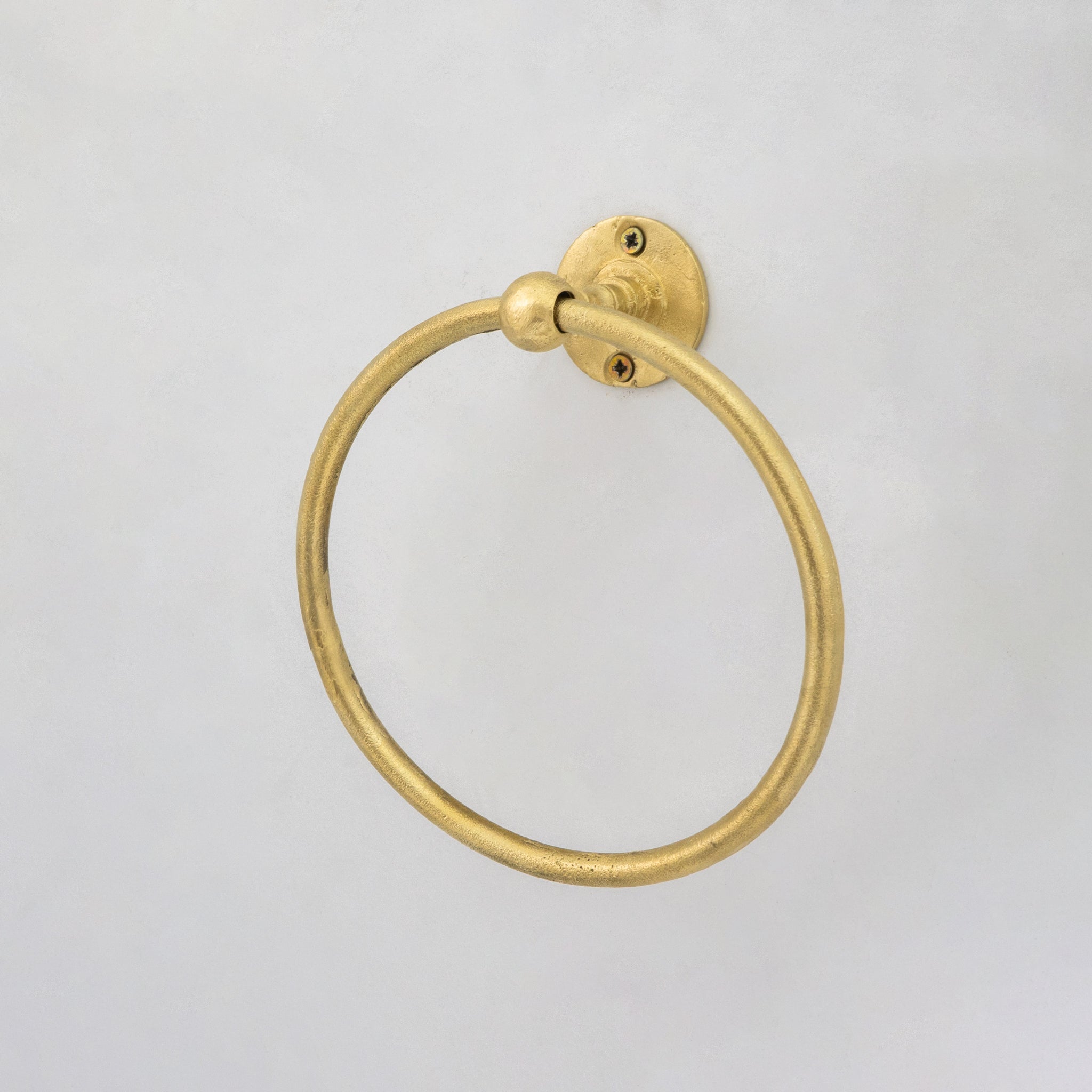 Unlacquered Brass Wall-Mounted Towel Ring Holder, Face Towel Hanger