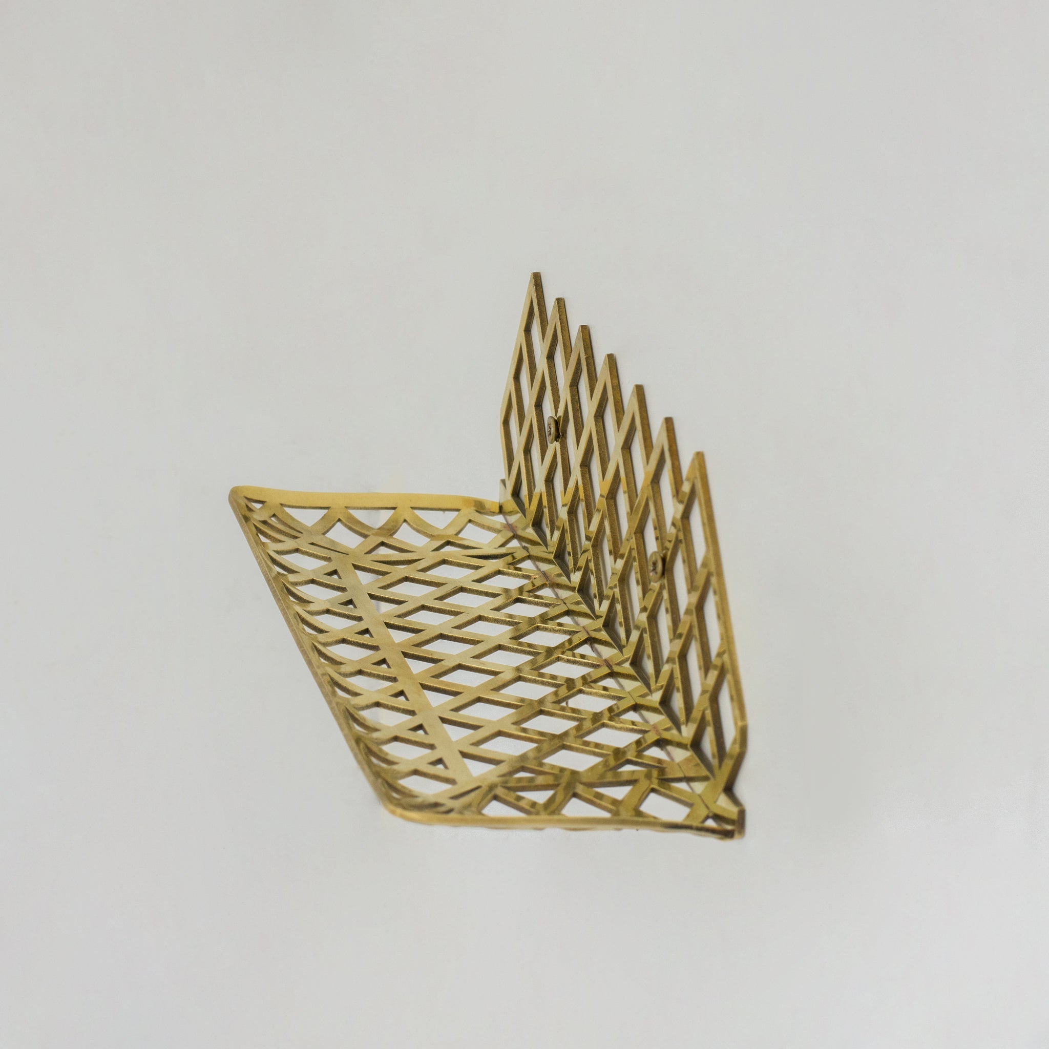 Unlacquered Brass Wall Shelf for Shower, Brass Floating Grid Shelf, Shower Draining Shelf alternate view 6