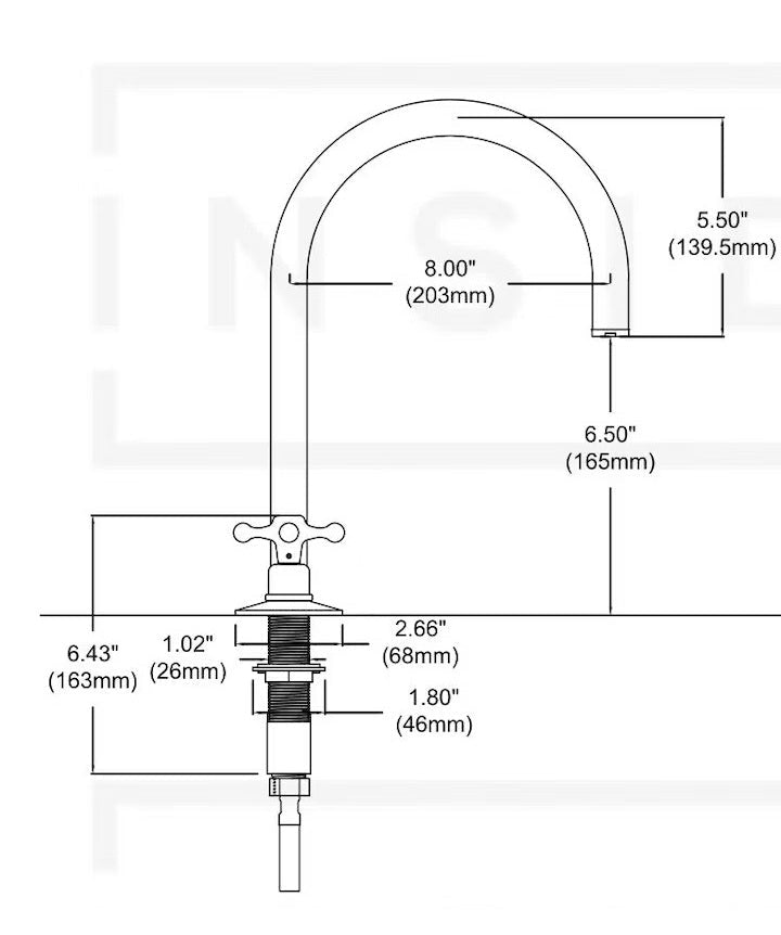 Unlacquered Brass Widespread Kitchen Faucet, Solid Brass 3-Holes Deck Mount Faucet, Simple Cross Handles alternate view 18