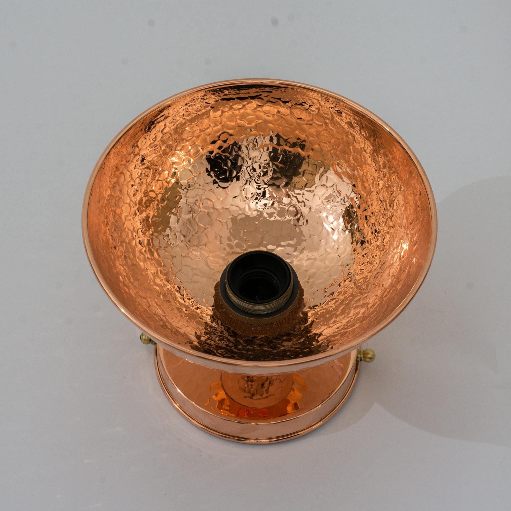 Unlacquered Copper Ceiling Light, Hammered Copper Flush Mount Light, Copper Ceiling Pendant alternate view 4