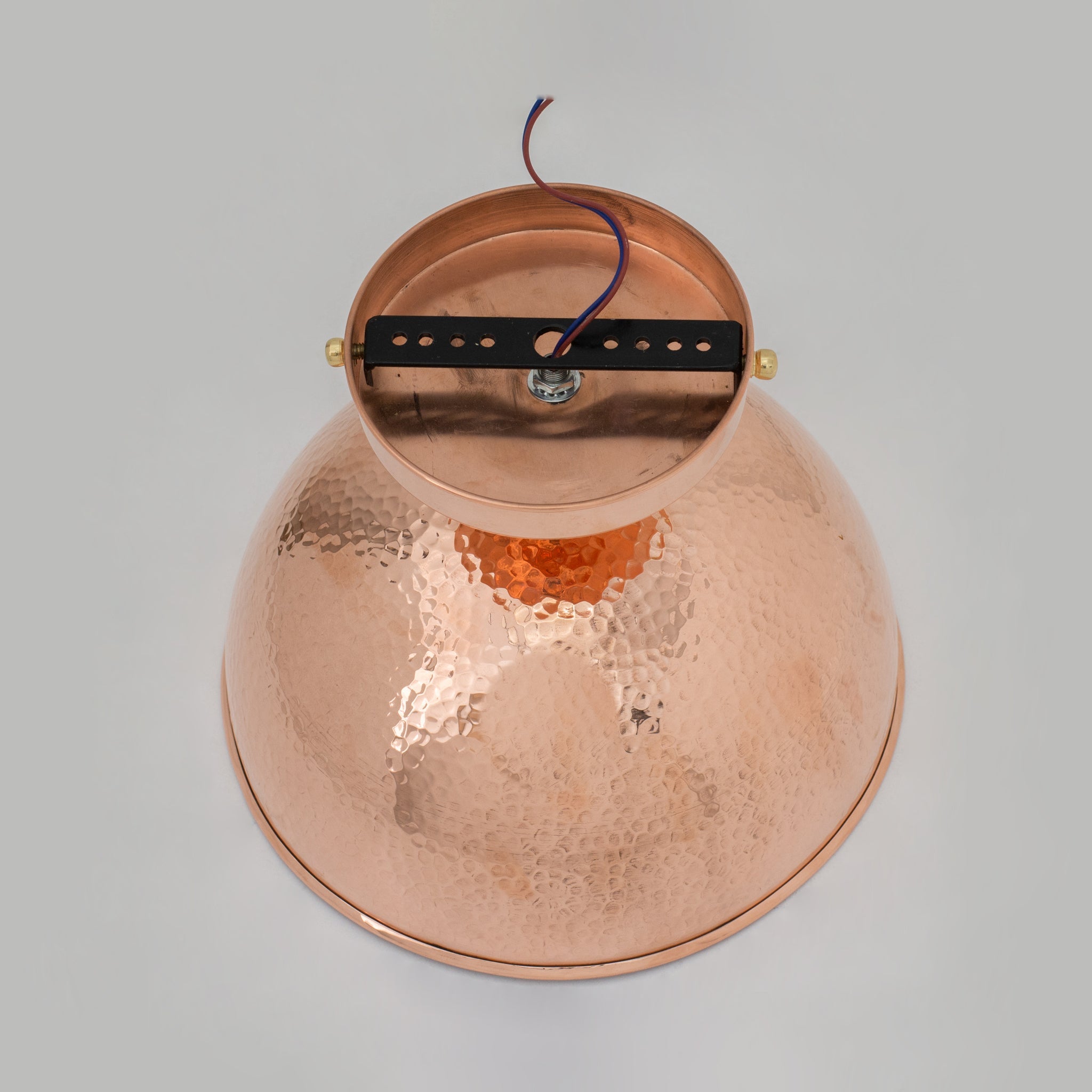 Unlacquered Copper Ceiling Light, Hammered Copper Flush Mount Light, Copper Ceiling Pendant alternate view 5