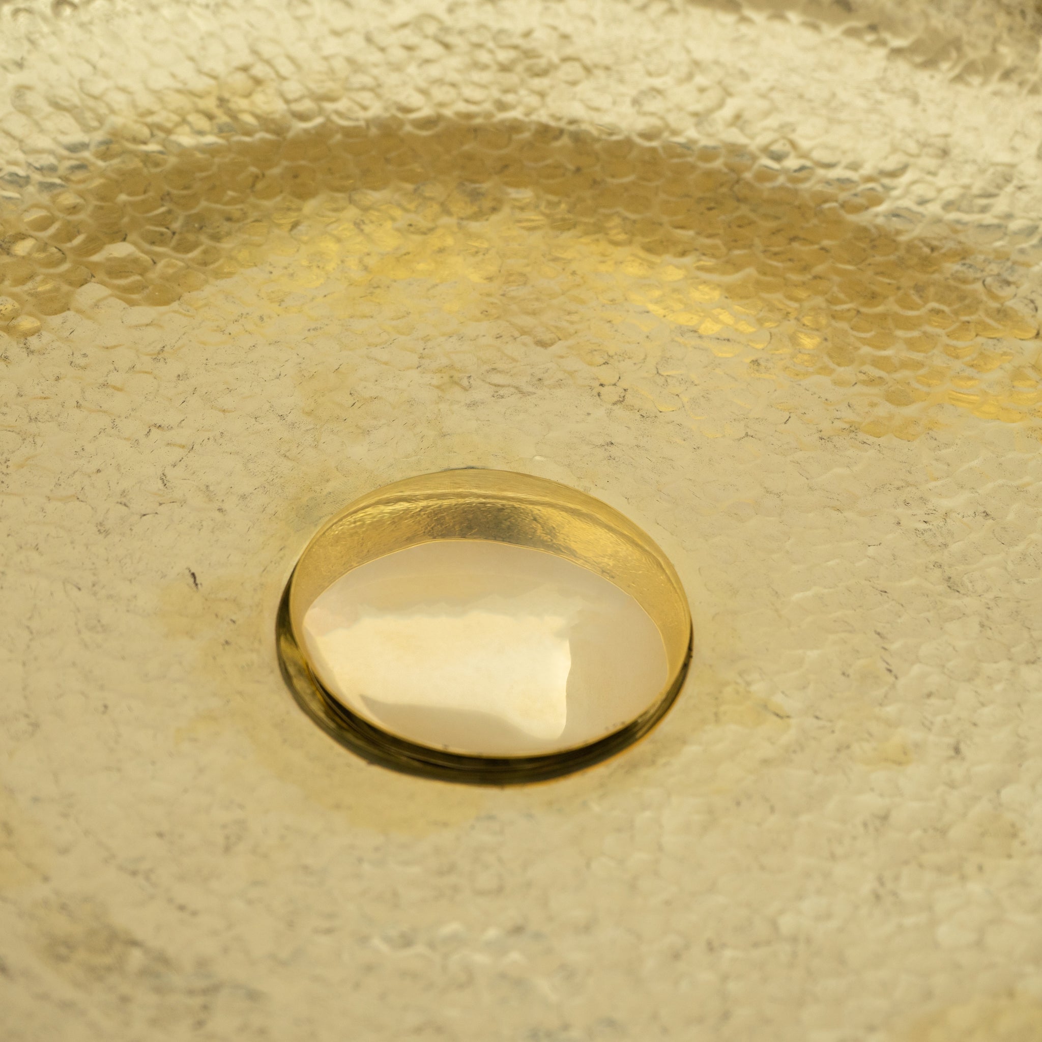 Unlacquered Hammered Brass Countertop Washbasin, Solid Brass Bathroom Vessel Sink alternate view 2