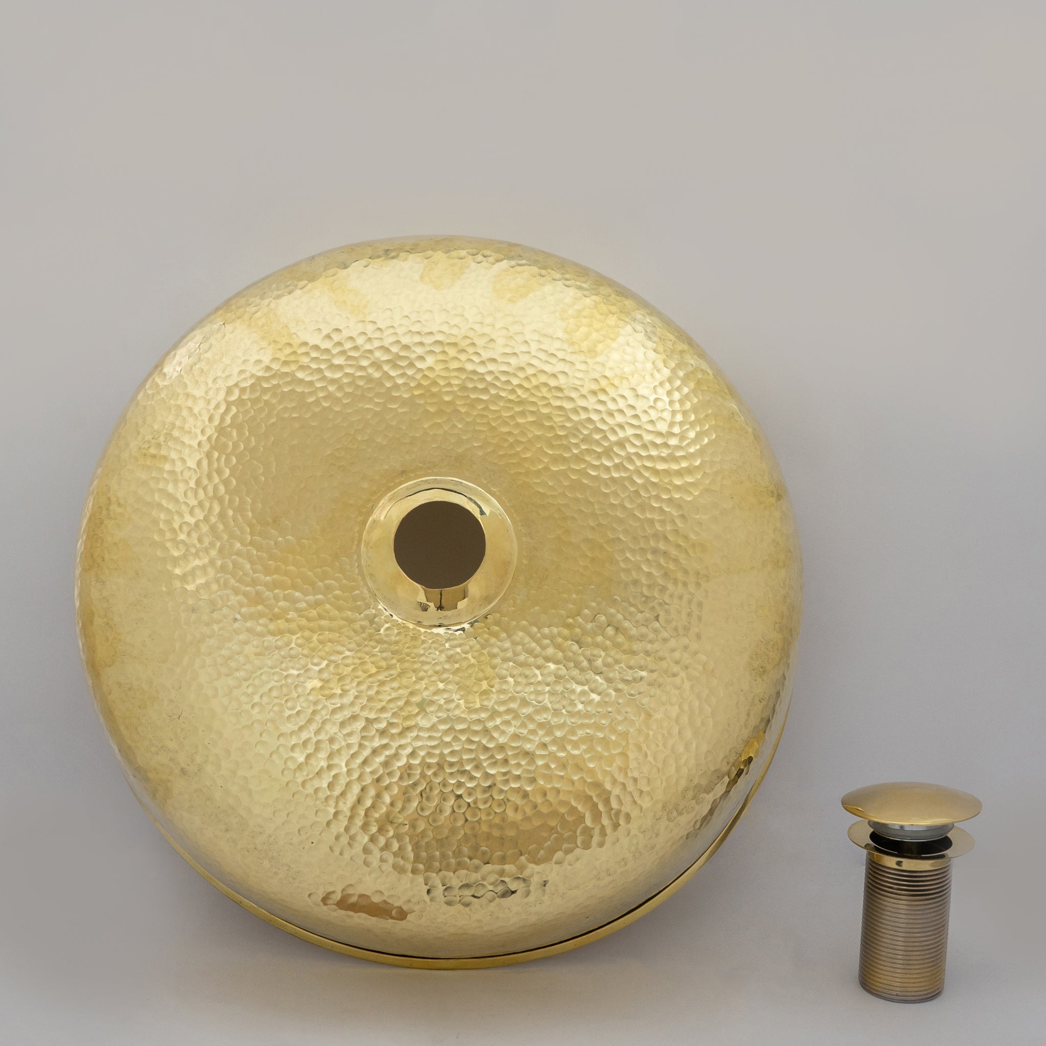 Unlacquered Hammered Brass Countertop Washbasin, Solid Brass Bathroom Vessel Sink alternate view 5