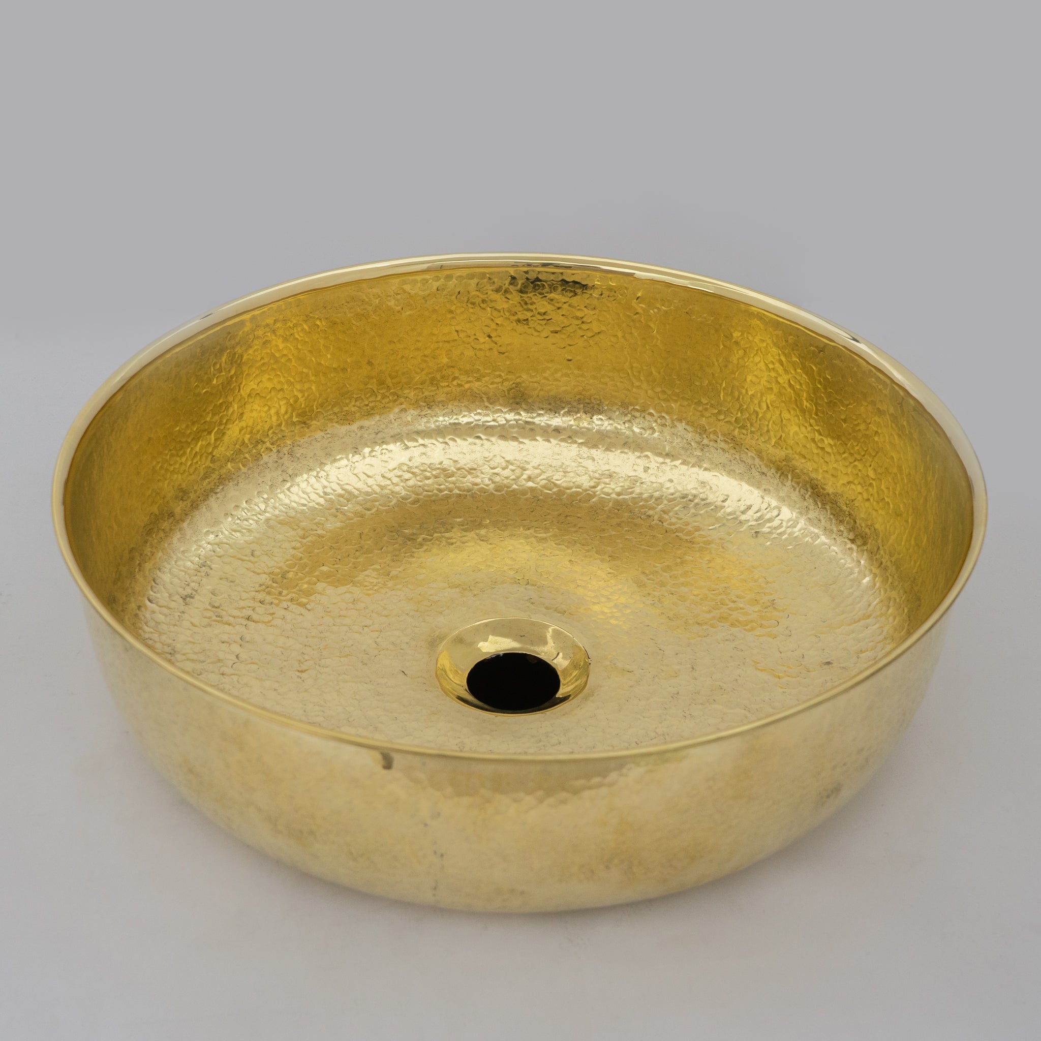 Unlacquered Hammered Brass Countertop Washbasin, Solid Brass Bathroom Vessel Sink alternate view 4