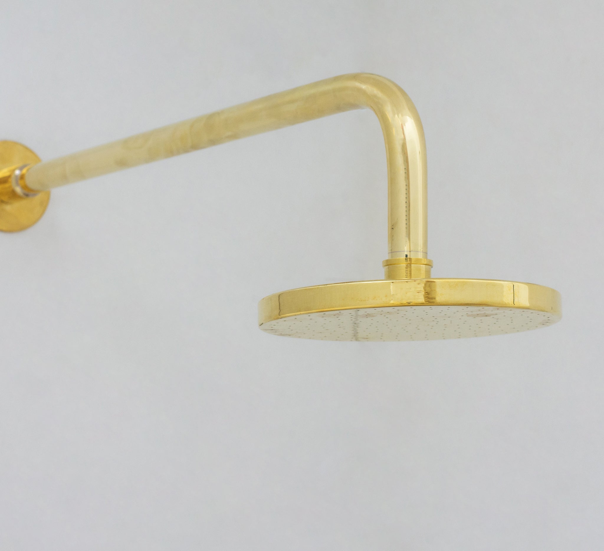 Unlacquered Solid Brass Rain Shower Head, Round Handcrafted Vintage Showerhead alternate view 3