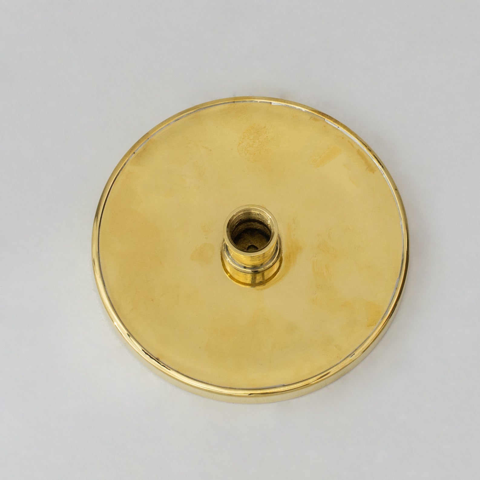 Unlacquered Solid Brass Rain Shower Head, Round Handcrafted Vintage Showerhead alternate view 9