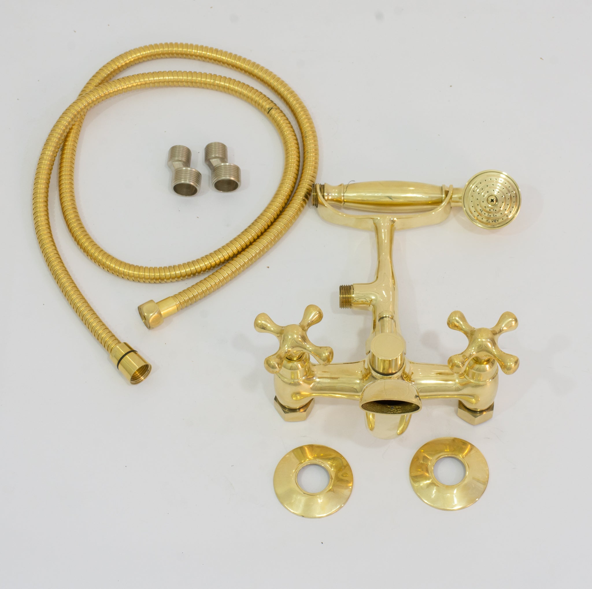 Unlacquered Solid Brass Telephone Tub Filler with Handheld alternate view 13
