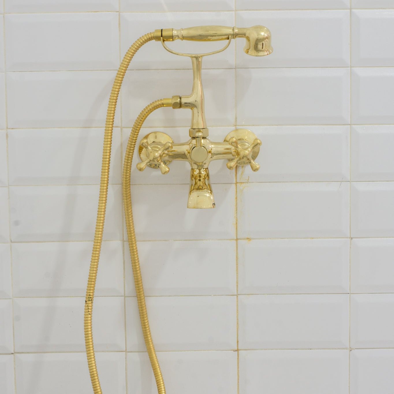 Unlacquered Solid Brass Telephone Tub Filler with Handheld alternate view 10