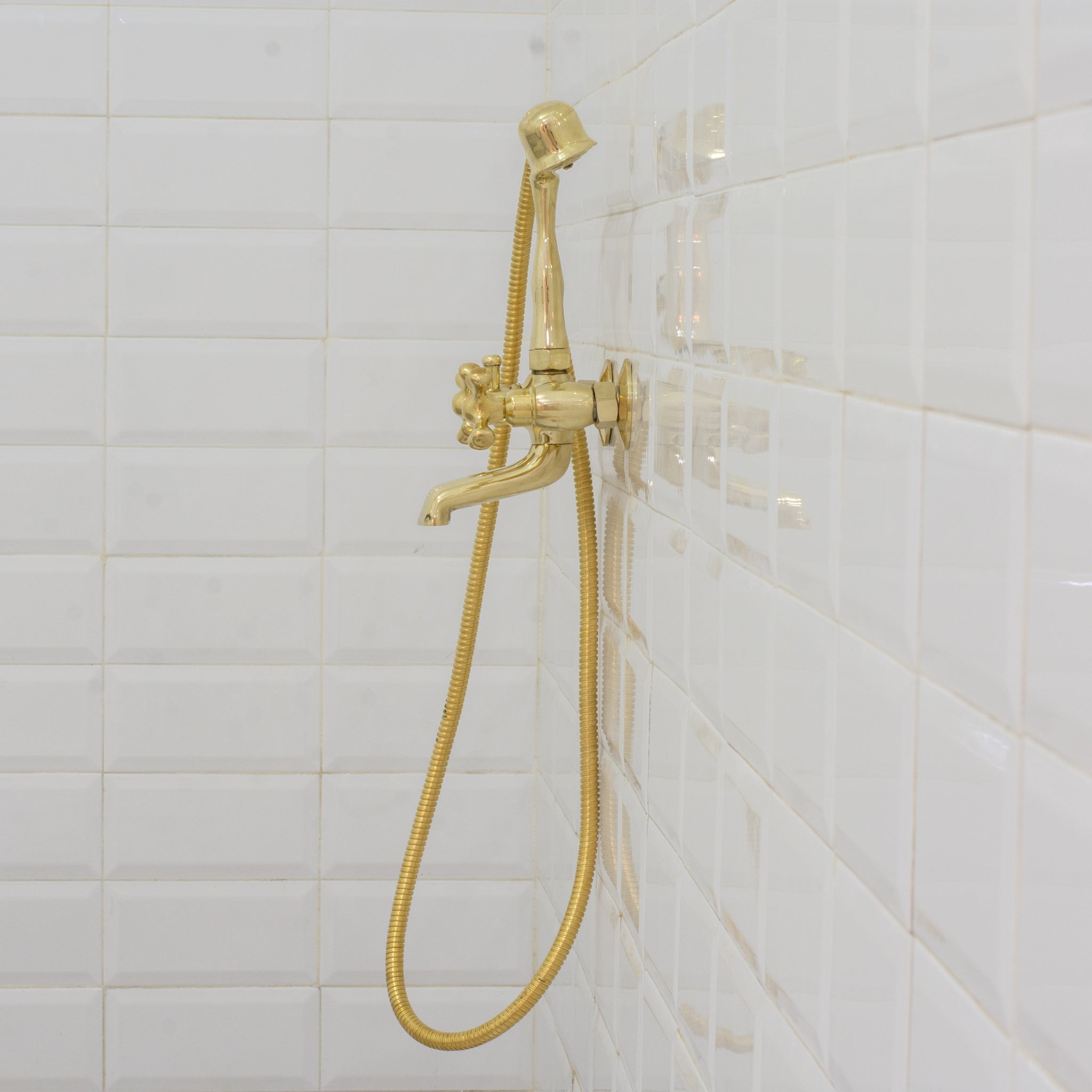 Unlacquered Solid Brass Telephone Tub Filler with Handheld alternate view 8