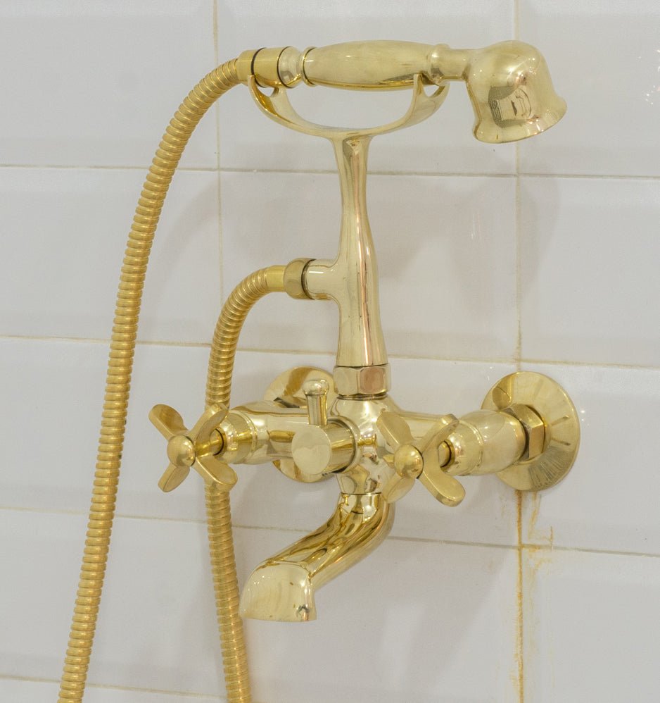 Unlacquered Solid Brass Telephone Tub Filler with Handheld alternate view 11