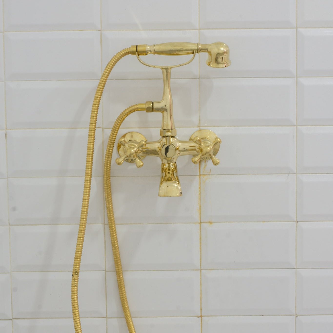 Unlacquered Solid Brass Telephone Tub Filler with Handheld alternate view 9