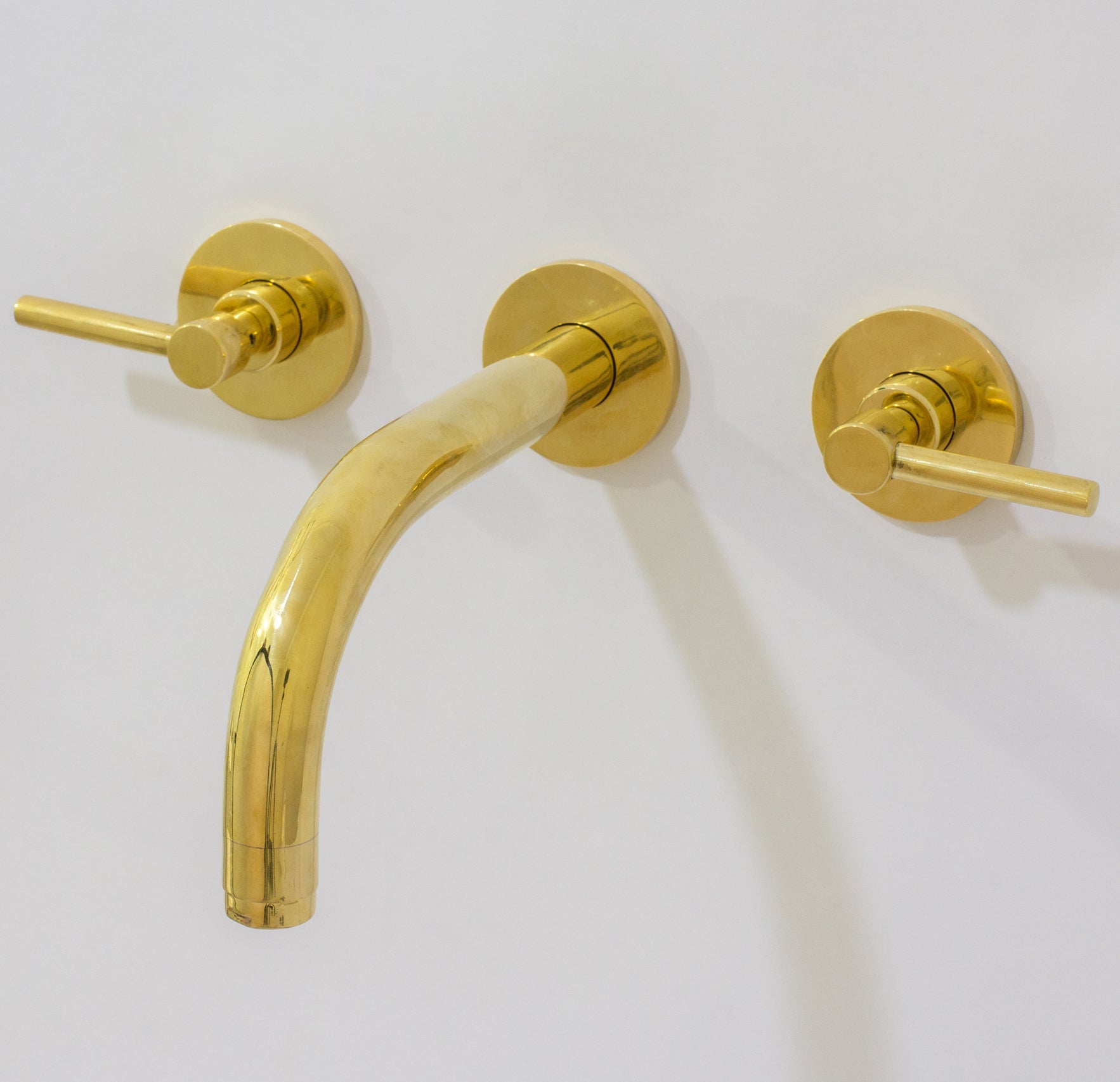 Unlacquered Solid Brass Wall Mounted Bathroom Vessel Sink Faucet, Antique Basin Vanity Faucet alternate view 2