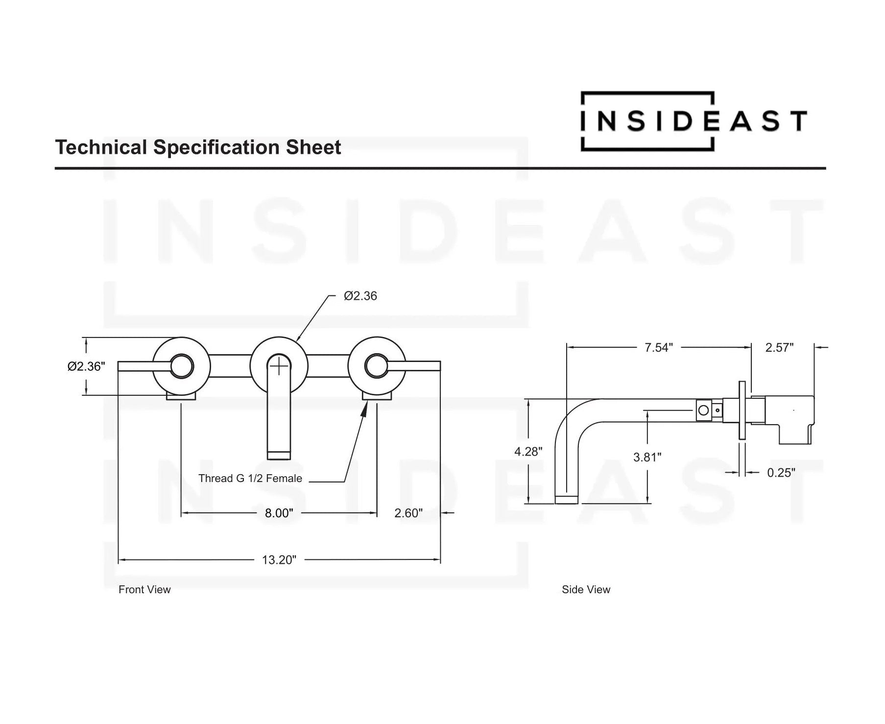 Unlacquered Solid Brass Wall Mounted Bathroom Vessel Sink Faucet, Antique Basin Vanity Faucet alternate view 13