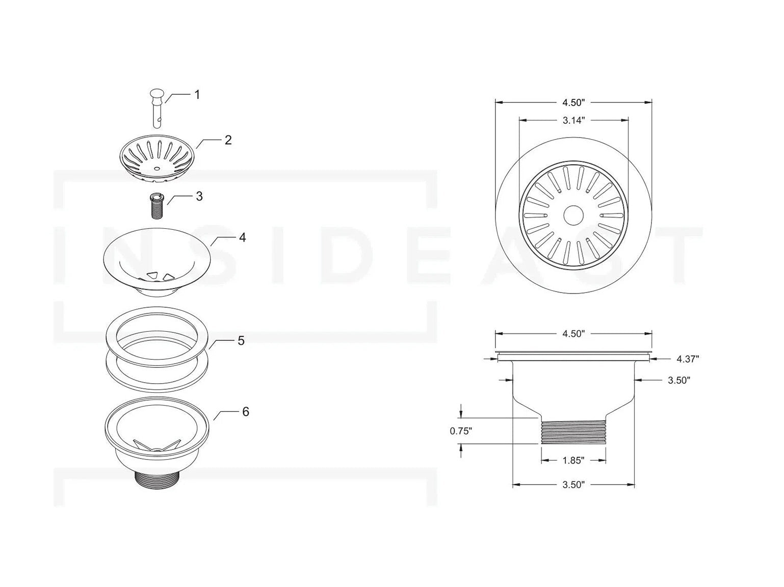 Unlacquered Brass Kitchen Strainer Basket, Kitchen Sink Drain, Drain Stopper Plug, Basket Strainer alternate view 6