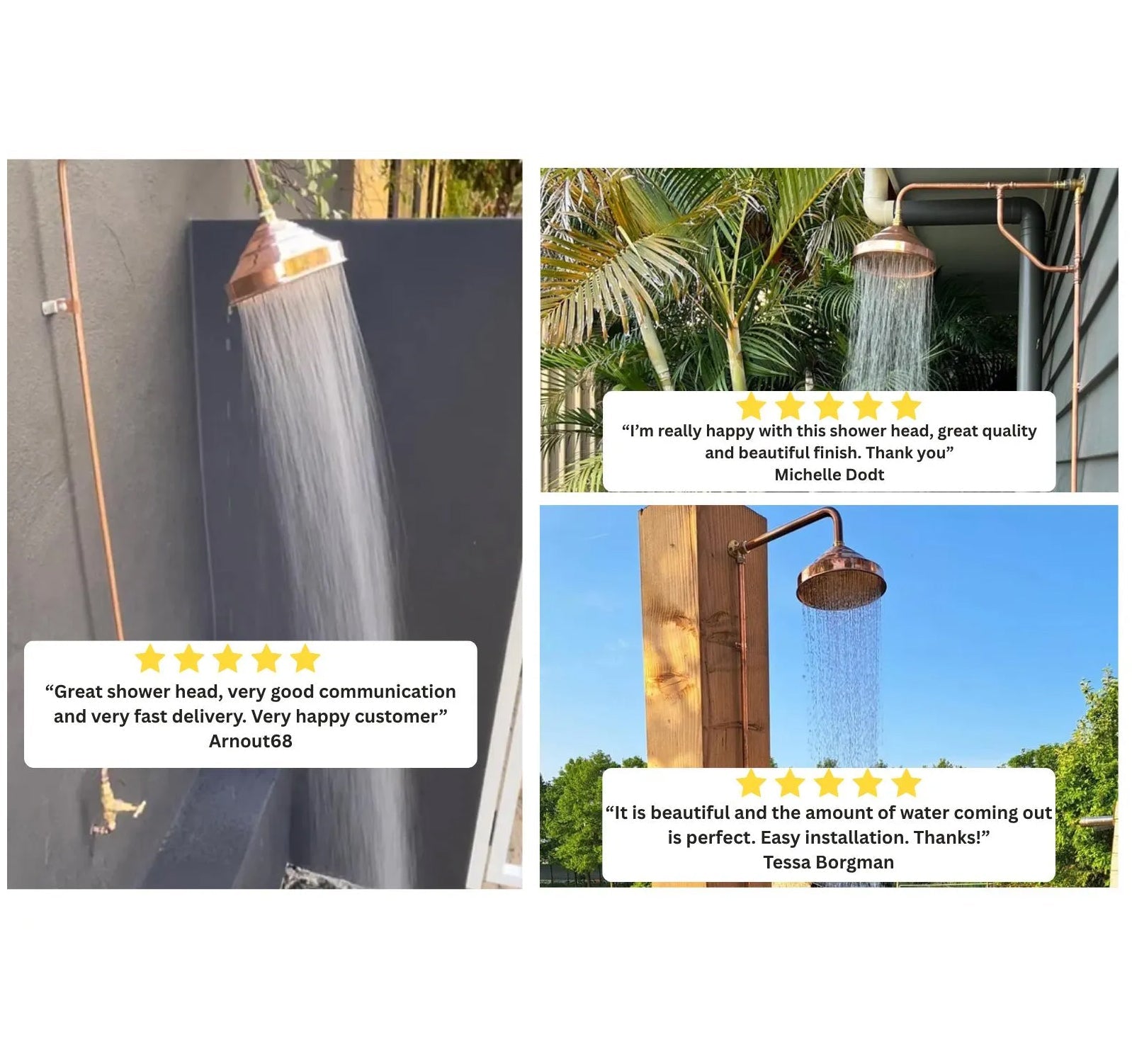 Unlacquered Solid Copper Rain Shower Head, Large Round Handcrafted Vintage Showerhead, Works Outdoor alternate view 9