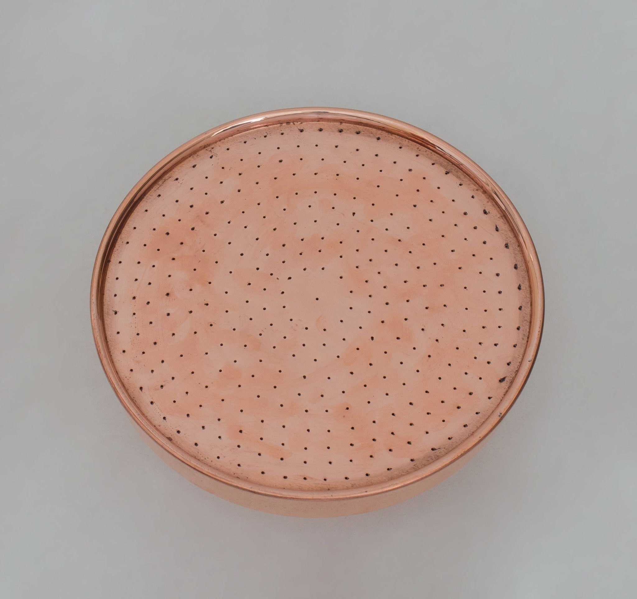 Unlacquered Solid Copper Rain Shower Head, Large Round Handcrafted Vintage Showerhead, Works Outdoor alternate view 3