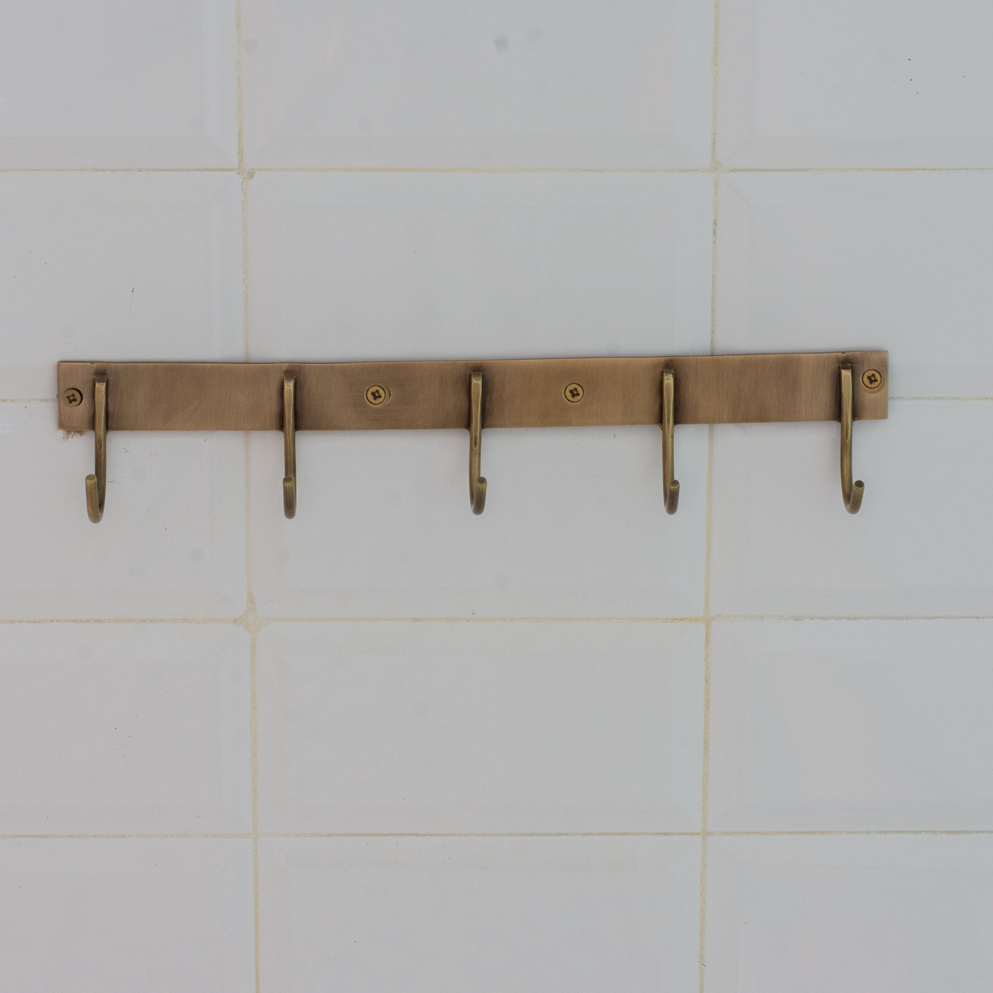 Vintage Brass Hooks Rail | Coat Rack Hooks alternate view 3