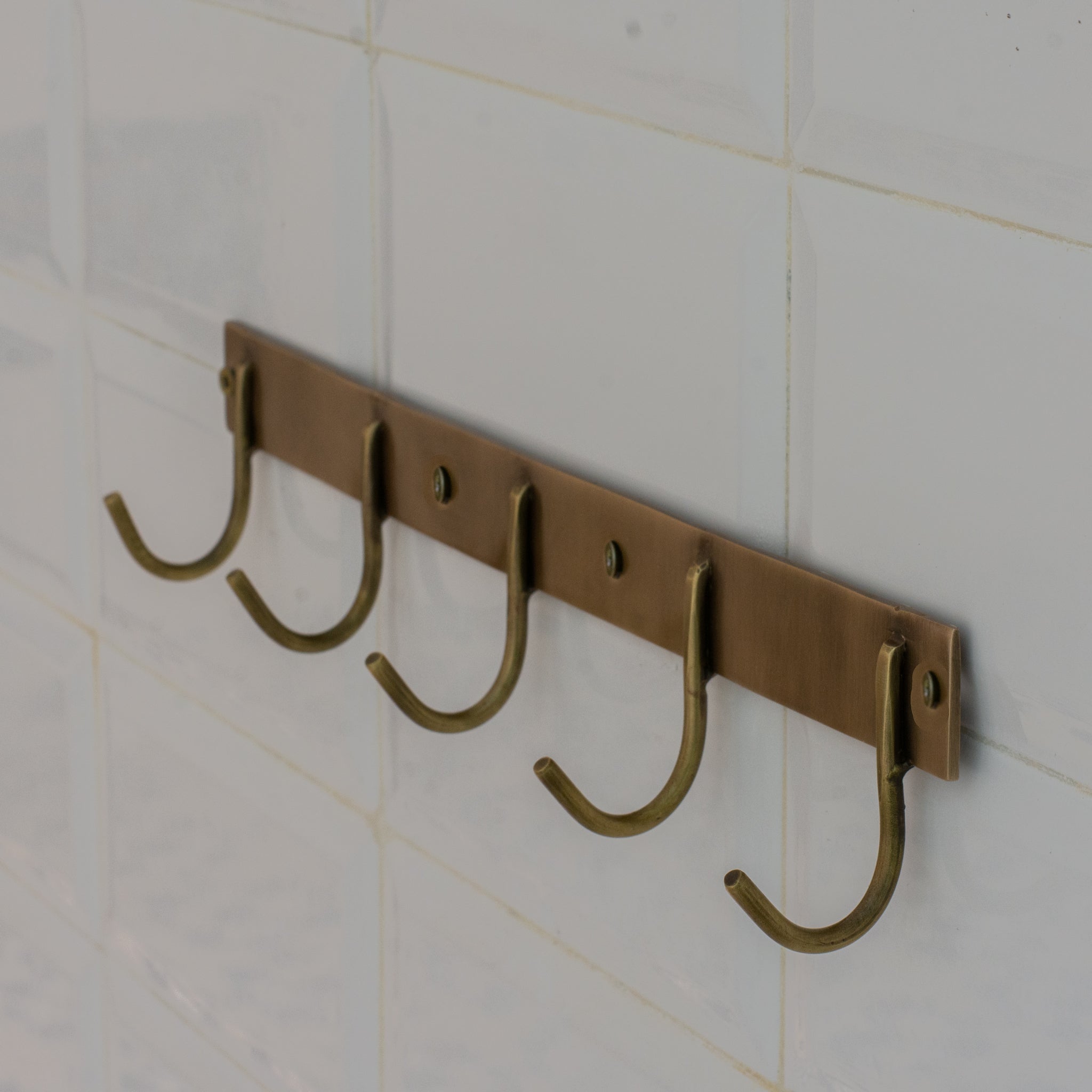 Vintage Brass Hooks Rail | Coat Rack Hooks