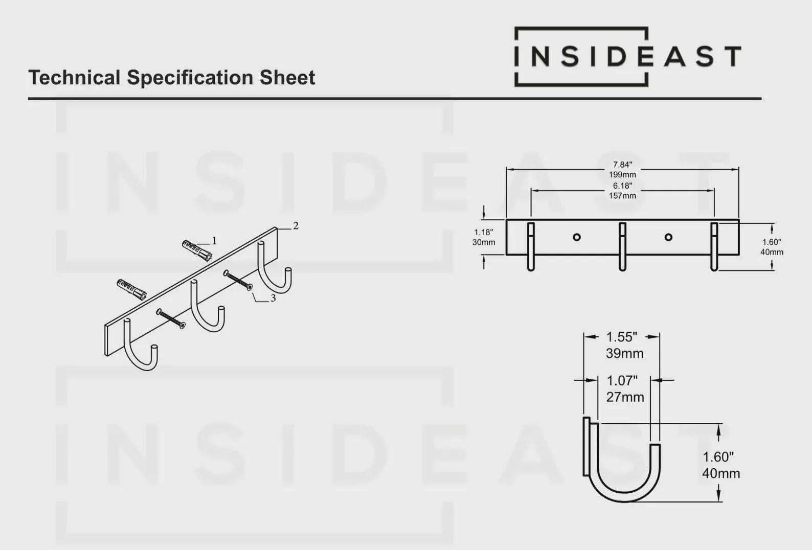 Vintage Brass Hooks Rail | Coat Rack Hooks alternate view 8
