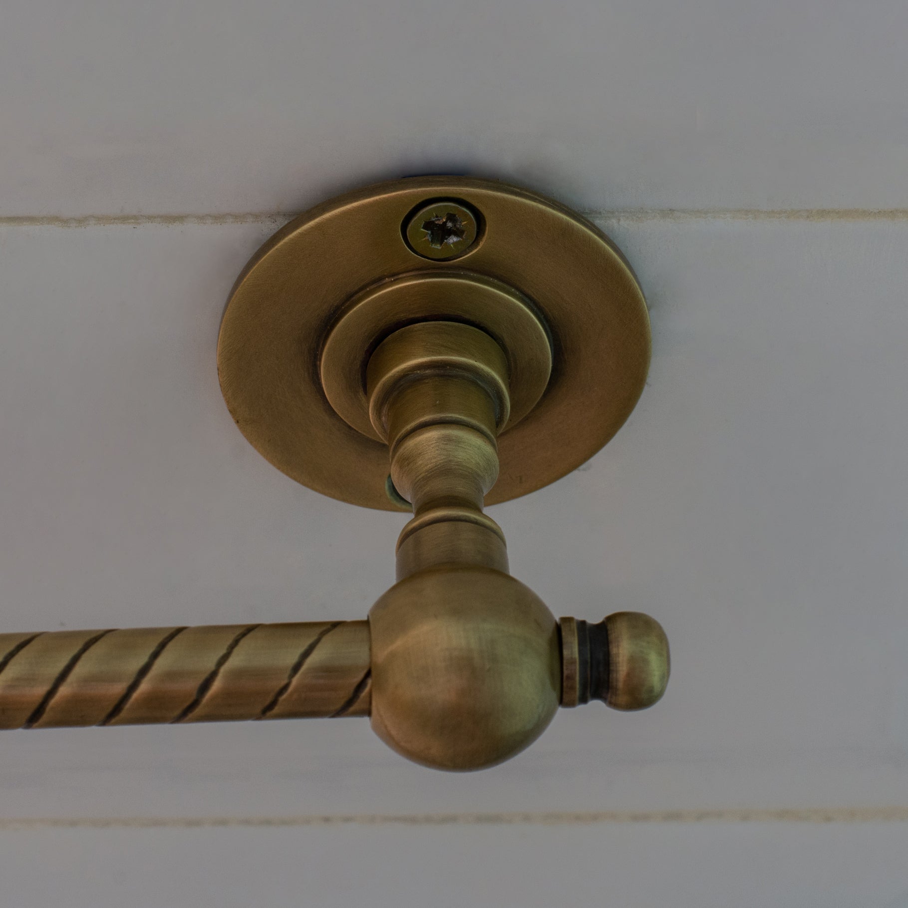 Vintage Brass Towel Holder, Towel Ring Hanger, Wall Mount Bathroom Ring Holder, Hand Engraved Ring For Towels alternate view 4