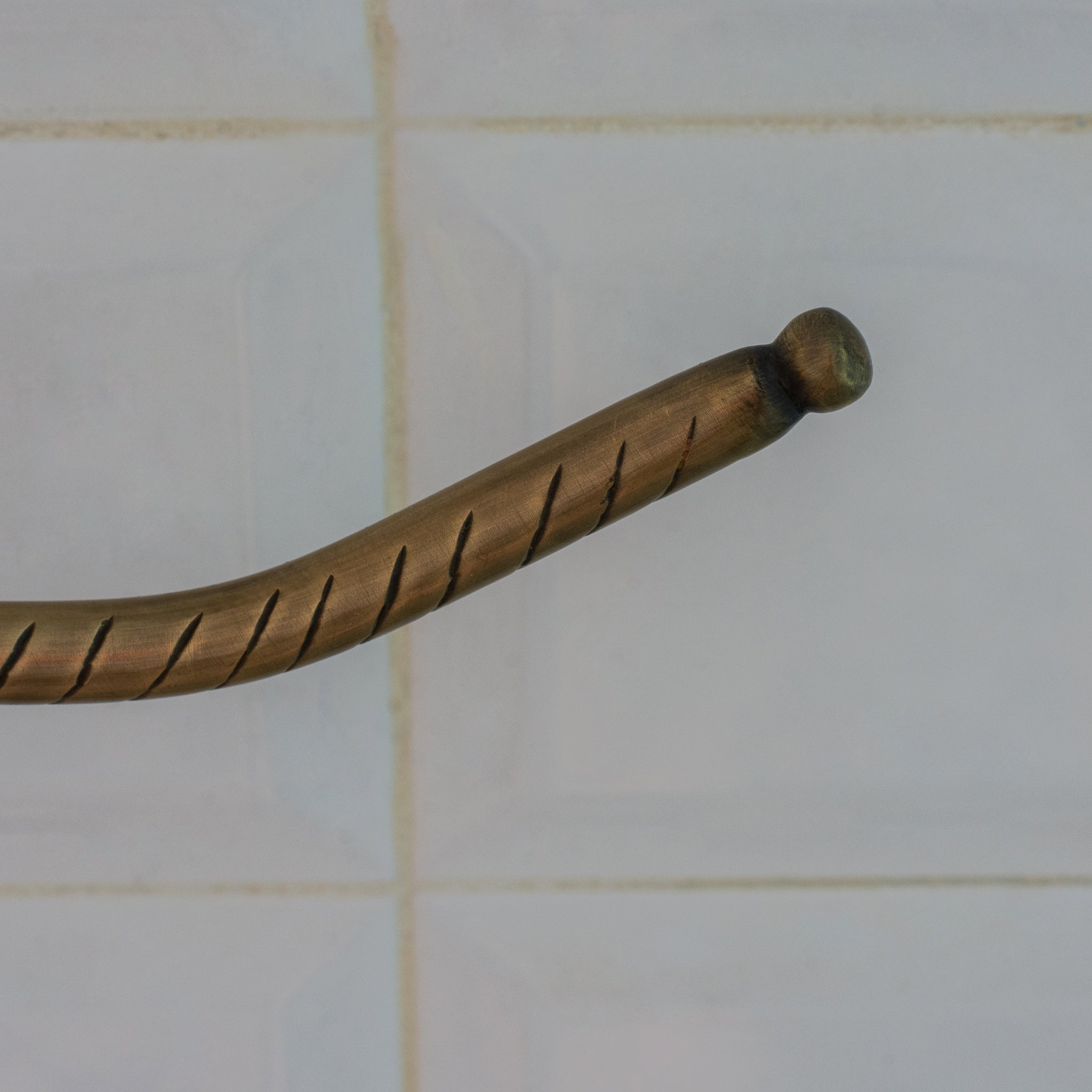 Vintage Brass Towel Holder, Towel Ring Hanger, Wall Mount Bathroom Ring Holder, Hand Engraved Ring For Towels alternate view 5