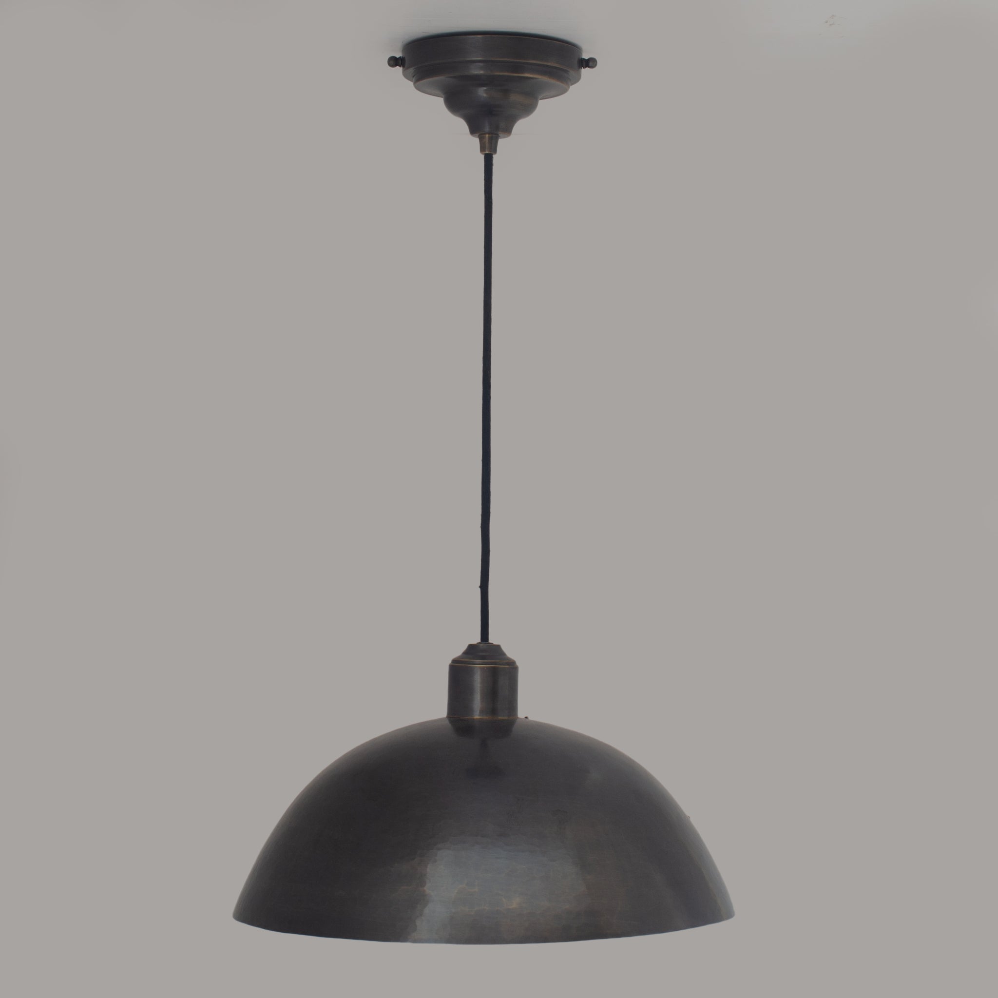 Vintage Solid Brass Pendant Light, Dome Ceiling Light, Oiled Finish alternate view 4