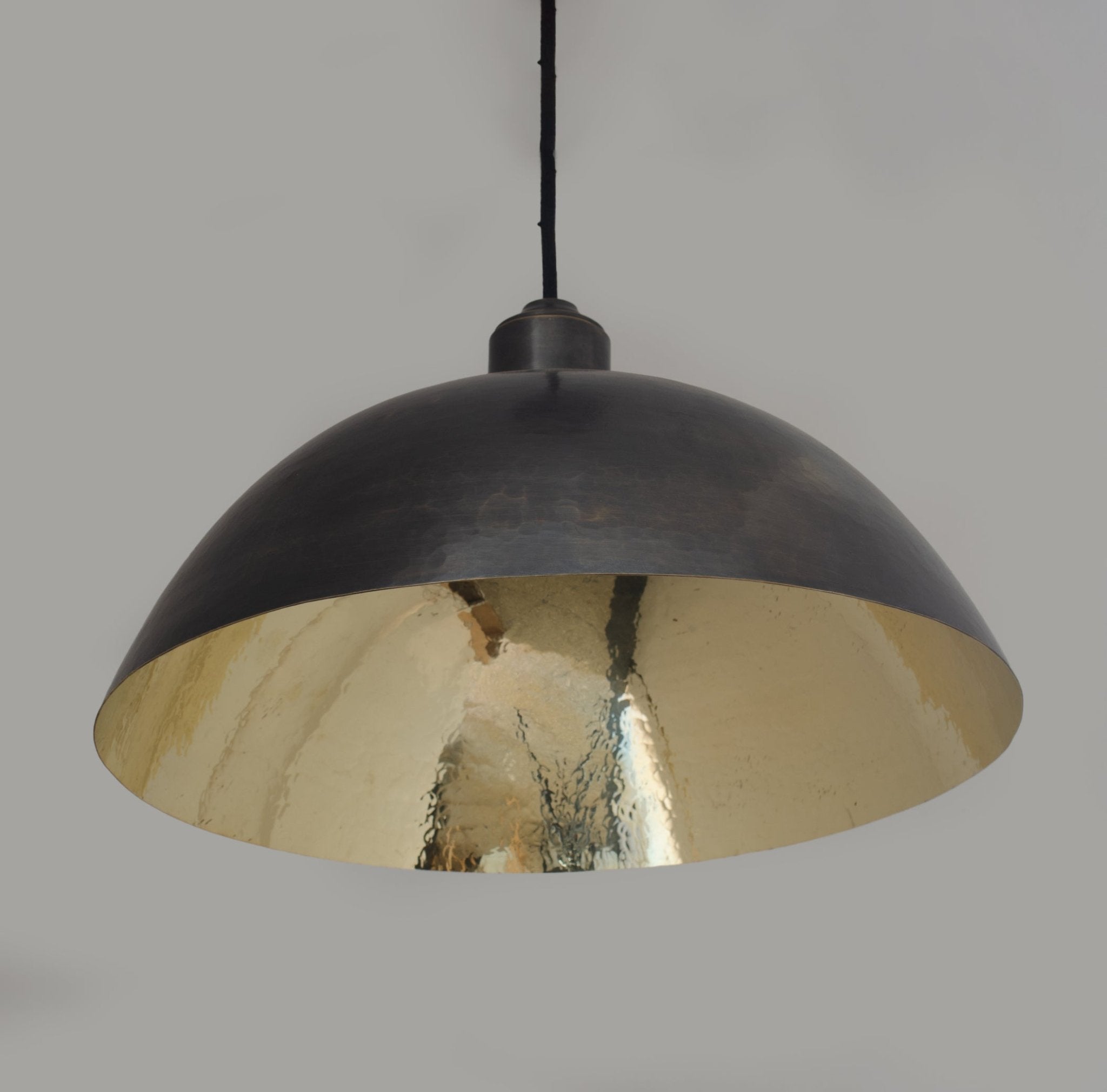 Vintage Solid Brass Pendant Light, Dome Ceiling Light, Oiled Finish alternate view 5