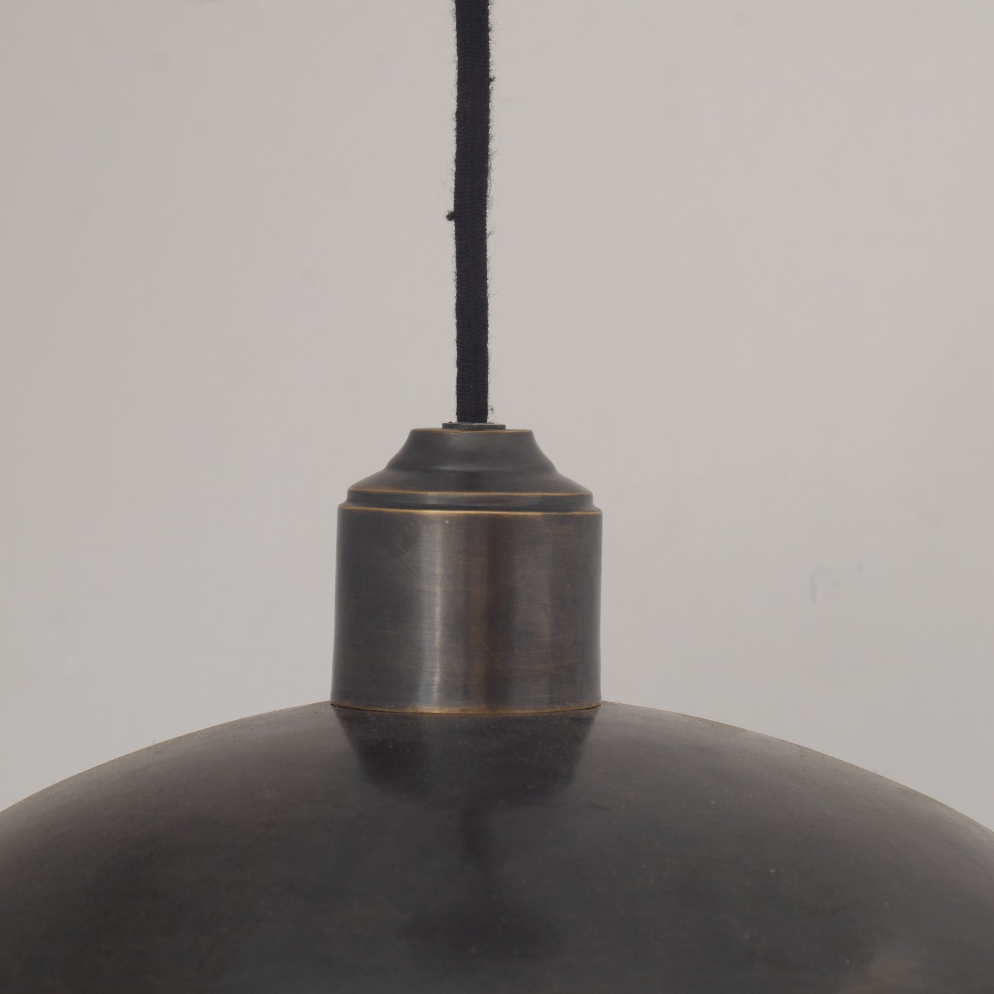 Vintage Solid Brass Pendant Light, Dome Ceiling Light, Oiled Finish alternate view 7
