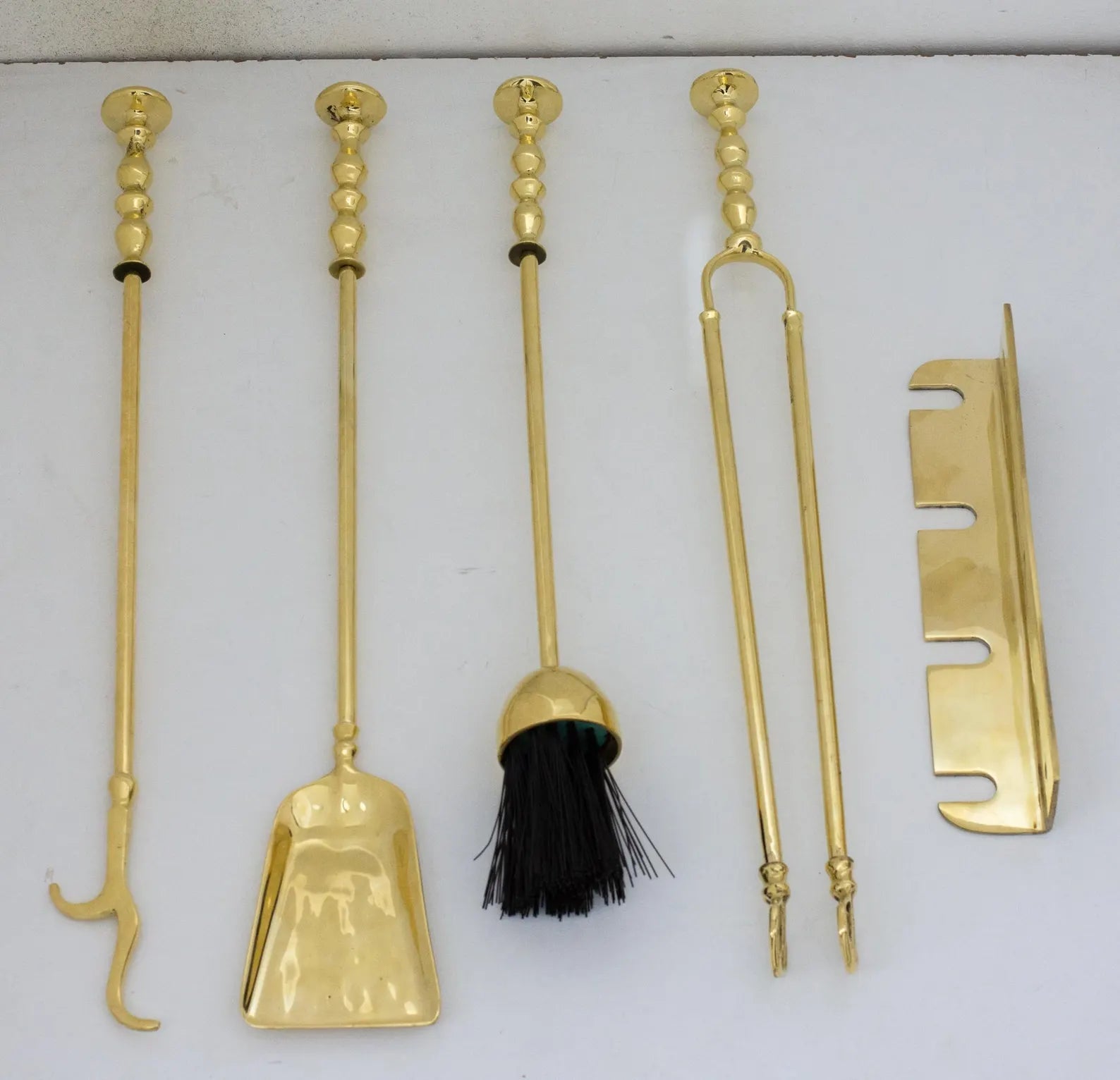 Wall-Mounted Solid Brass Fireplace Tools, Handcrafted Fireplace Set alternate view 7