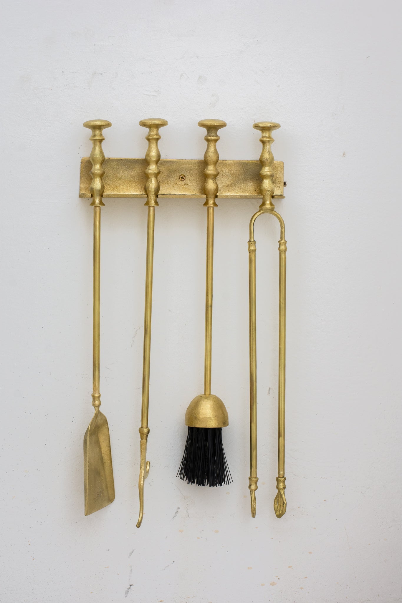 Wall-Mounted Solid Brass Fireplace Tools, Handcrafted Fireplace Set alternate view 4