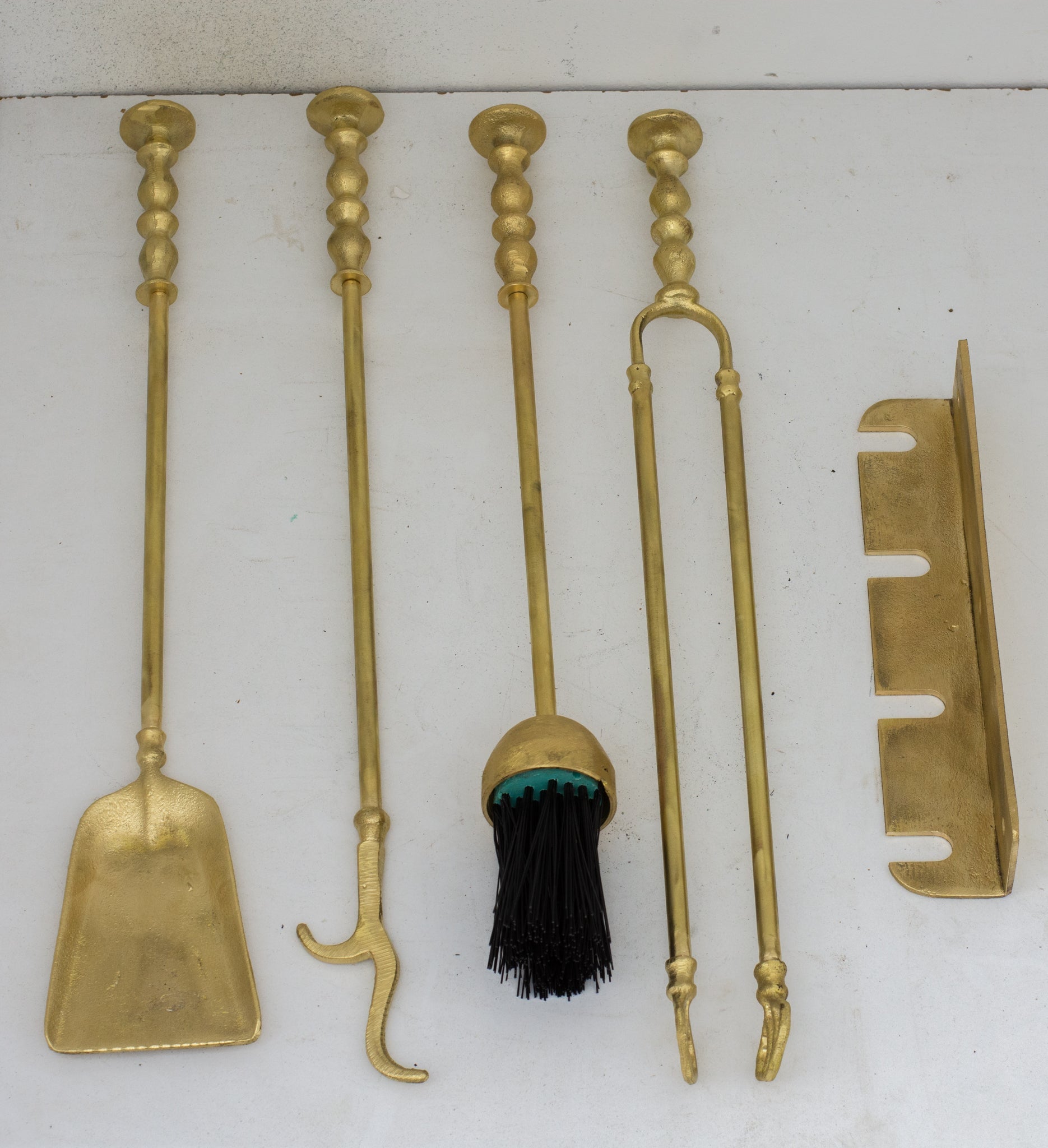 Wall-Mounted Solid Brass Fireplace Tools, Handcrafted Fireplace Set alternate view 6
