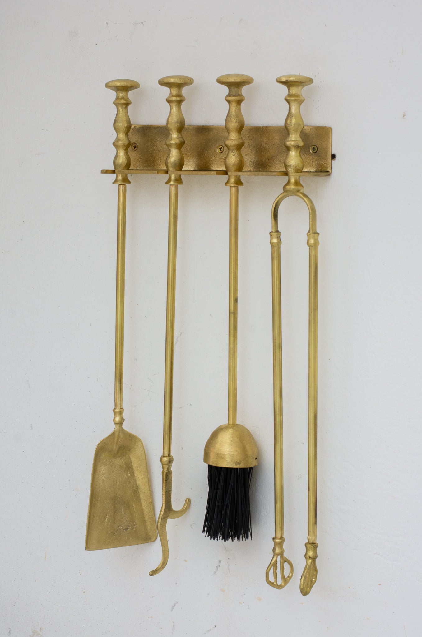 Wall-Mounted Solid Brass Fireplace Tools, Handcrafted Fireplace Set alternate view 5